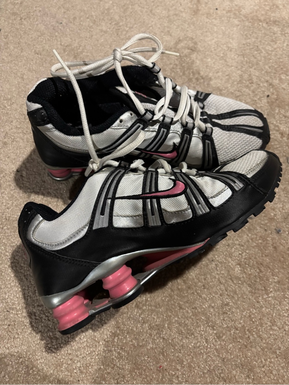 Nike Black, White & Pink Shox Athletic Sneakers